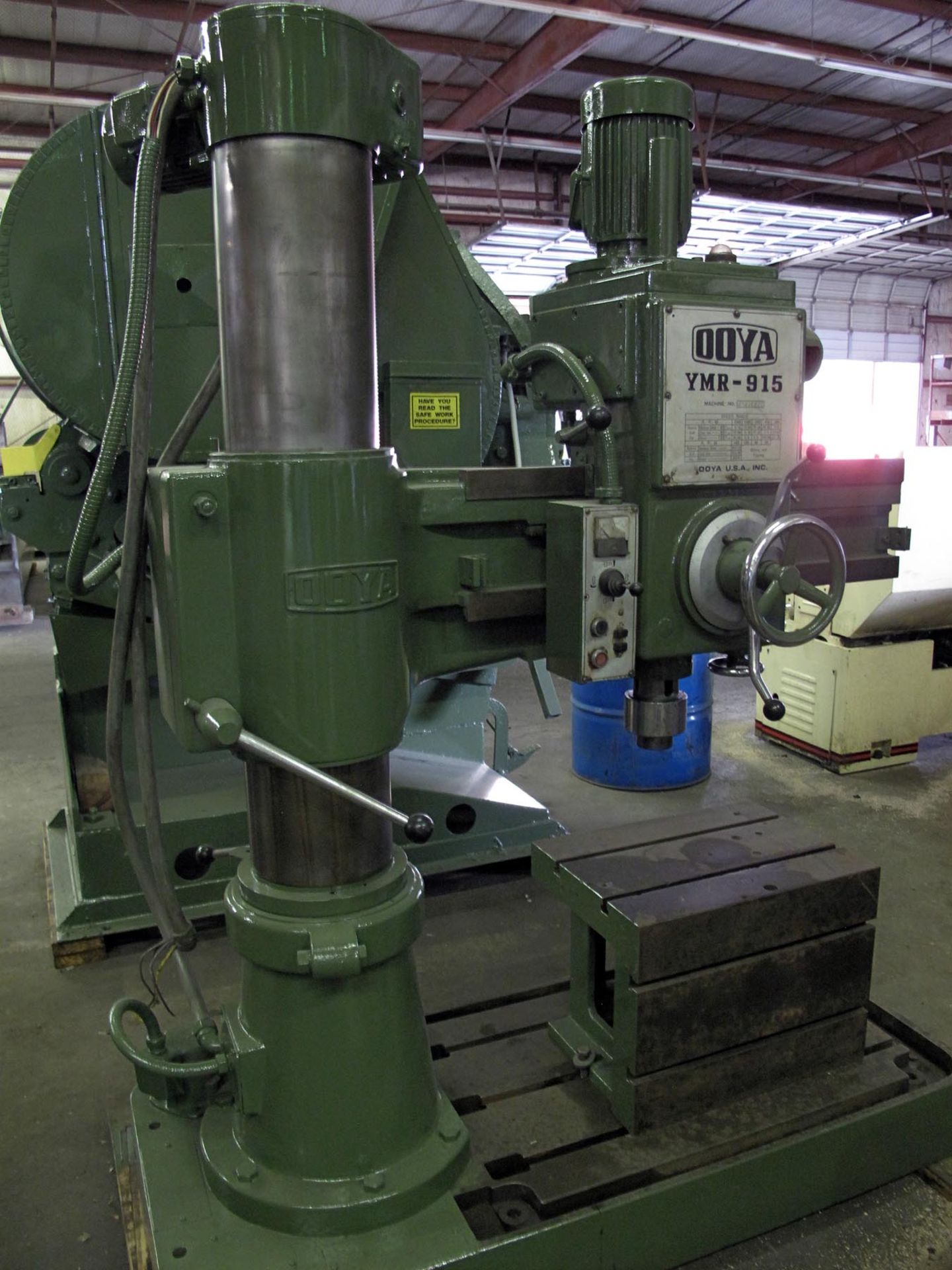 RADIAL DRILL, OOYA 3' X 9", Mdl. YMR-915, drills to center of 72"circle, 9"dia. column, 23.39"arm - Image 2 of 7