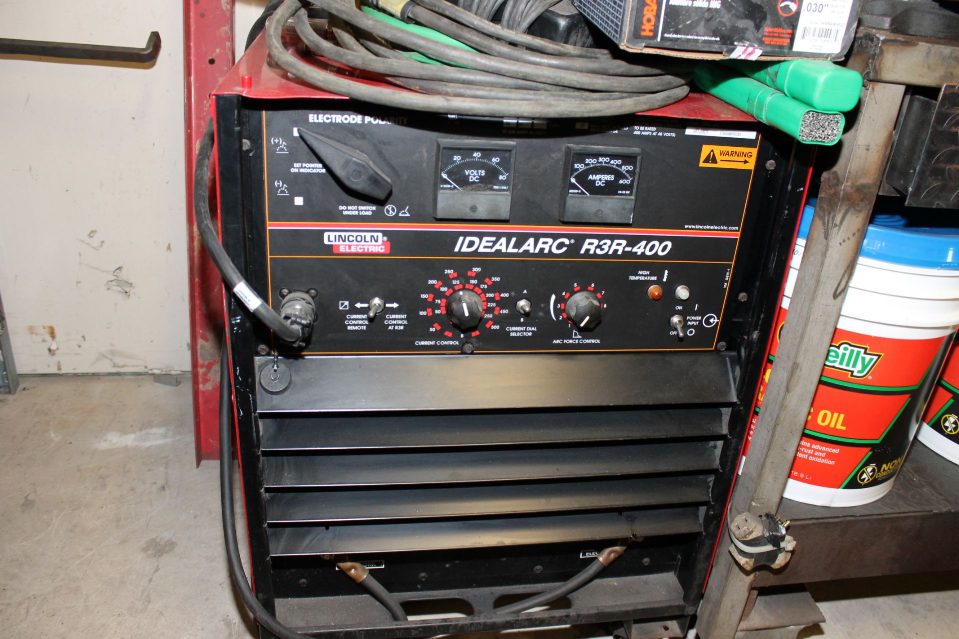 WELDING MACHINE, LINCOLN IDEALARC MDL. R3R-400, new 2005, Lincoln TIG Module, leads, some welding - Image 2 of 3