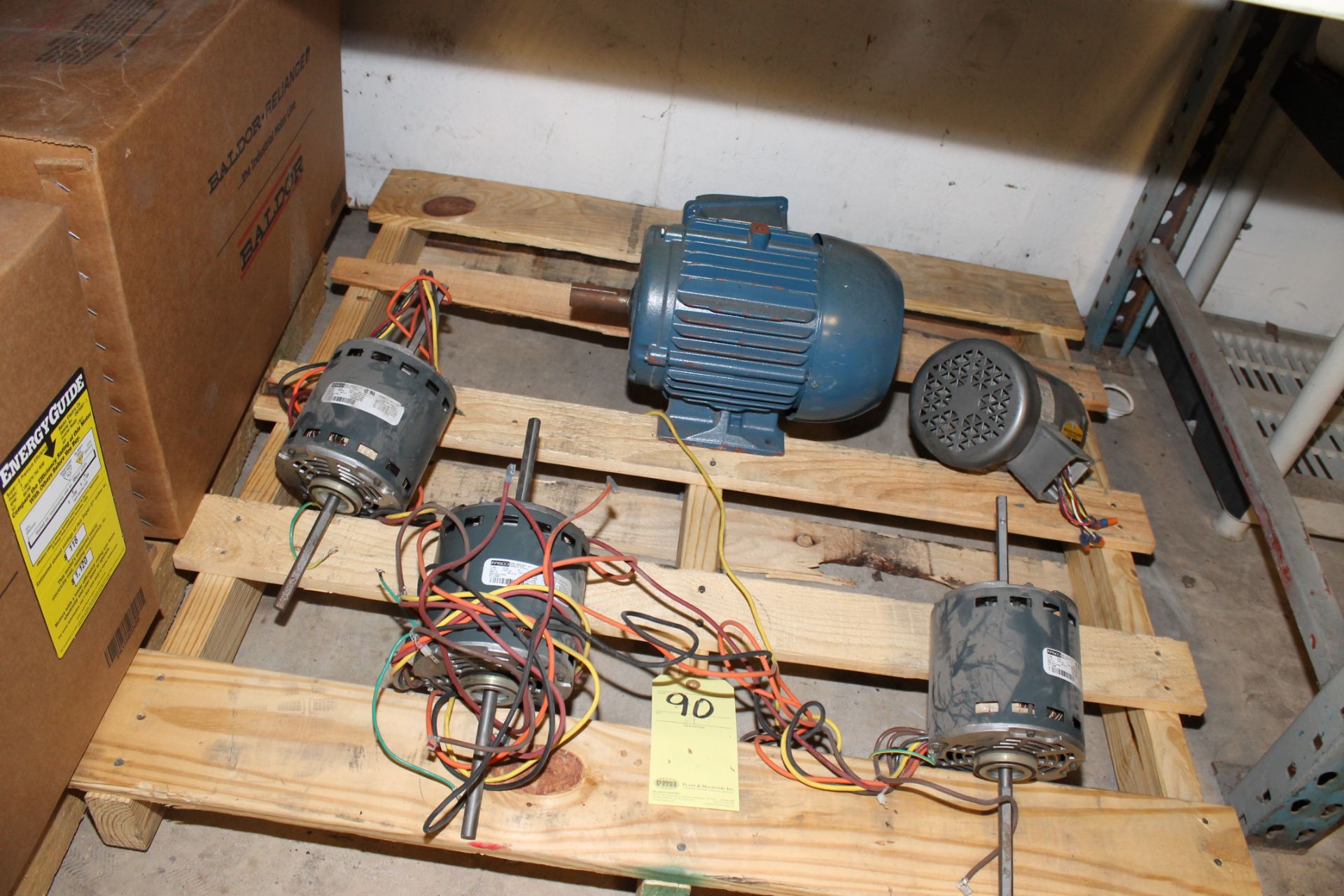 LOT OF MISC. ELECTRIC MOTORS, (3) Fasco, dual shaft, 1/3 HP/460 v., 1,075 RPM & (1) Baldor  (