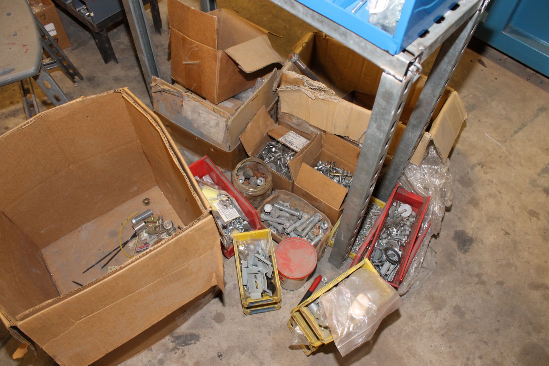 LOT OF LARGE QUANTITY OF HARDWARE IN PIDGEON HOLE CABINET (including on top & in front)  (Location - Image 3 of 3