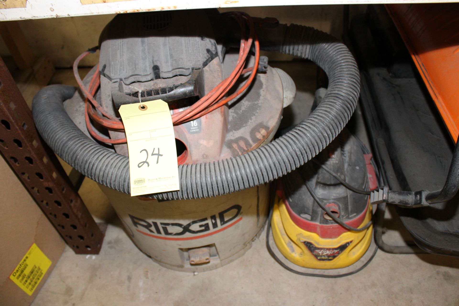 LOT OF SHOP VACUUMS: Ridgid 16 gal. cap. & Stinger Pony Vac (Location D)