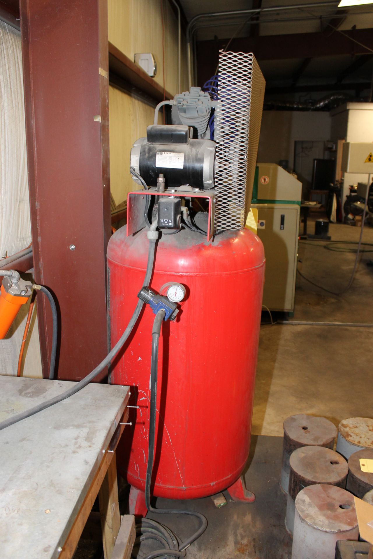 RECIPROCATING TYPE AIR COMPRESSOR, HUSKY, 2-stage, 7 HP motor, 80 gal. vert. air receiver  (Location - Image 2 of 2