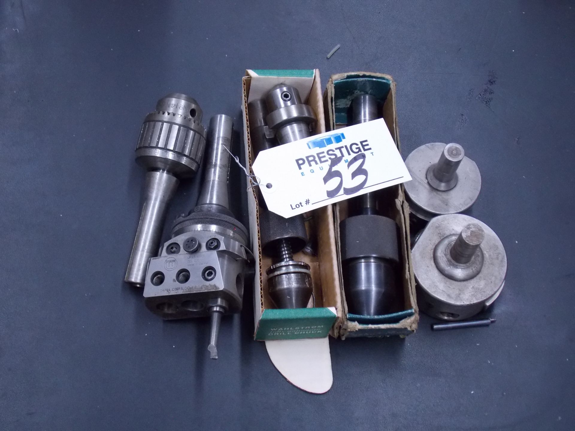 Lot: Assorted Drill Chucks, Boring Heads, and Live Centers