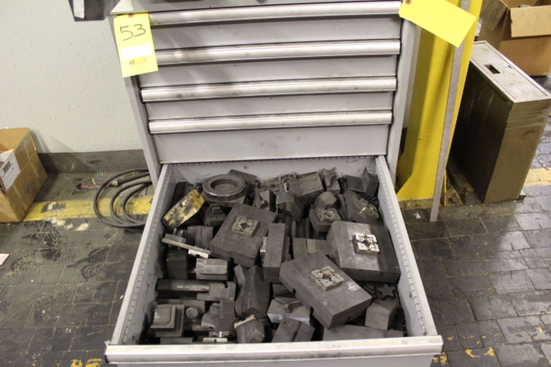 6-DRAWERS OF GRAPHITE EDM TOOLING PLUS TOP OF CABINET AND PICTURE WITH LOT 76 - Image 7 of 9