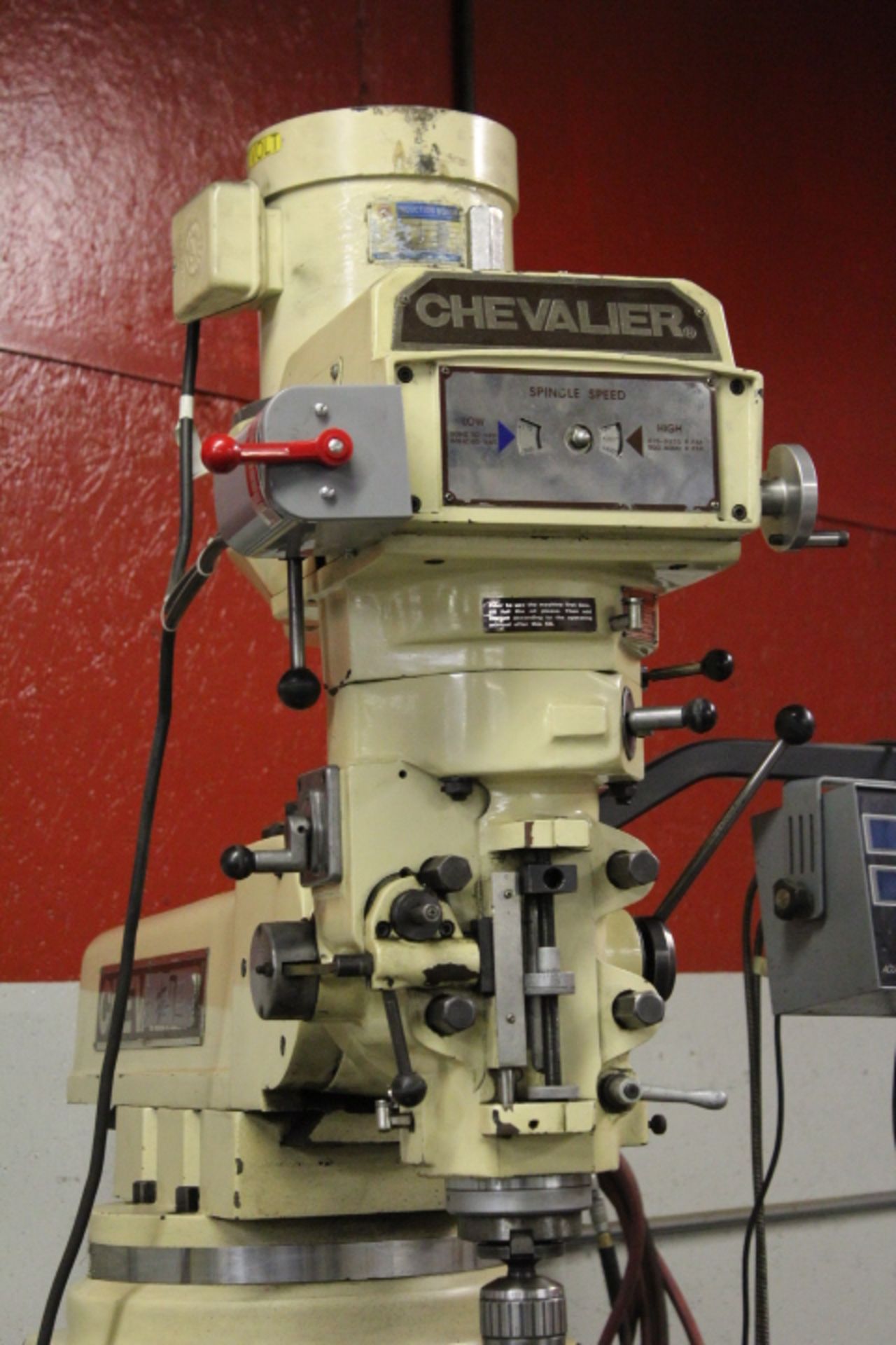 CHEVALIER FM-4VKH VS VERTICAL MILL, 5 HP, 10 X 54 PF TABLE, S/N FM85137, DRO NEEDS REPAIR, W/ KURT - Image 2 of 3