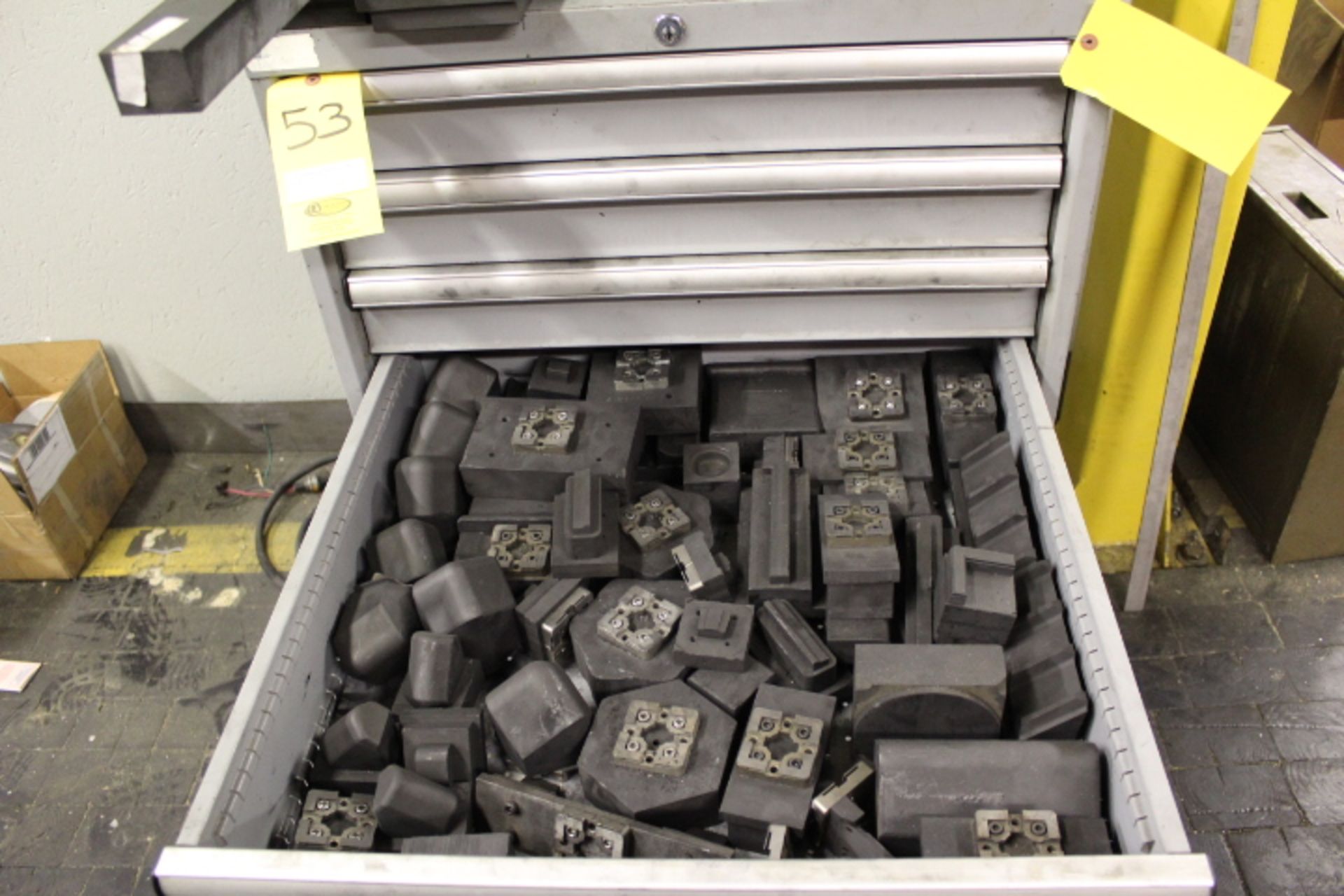 6-DRAWERS OF GRAPHITE EDM TOOLING PLUS TOP OF CABINET AND PICTURE WITH LOT 76 - Image 6 of 9