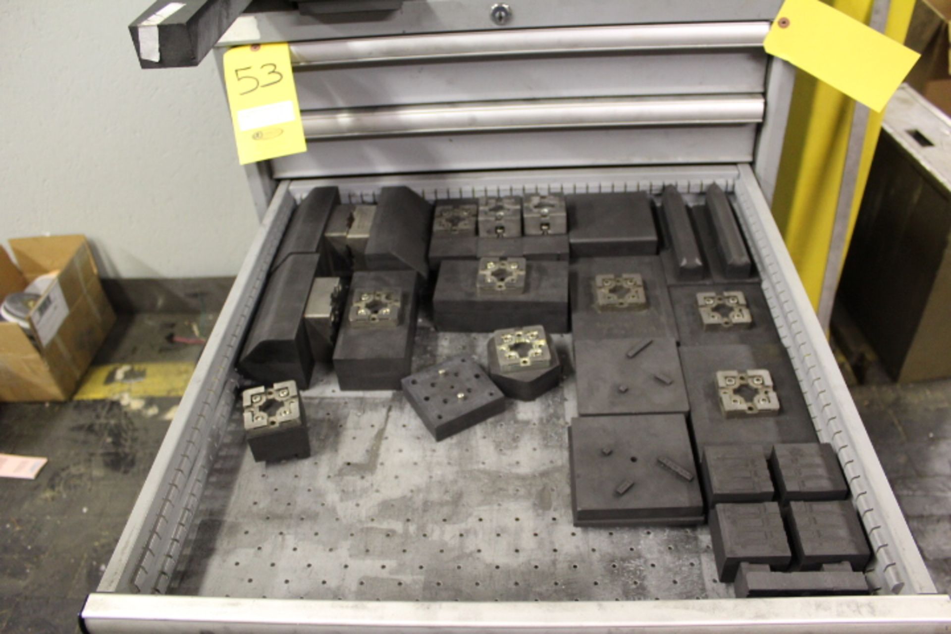 6-DRAWERS OF GRAPHITE EDM TOOLING PLUS TOP OF CABINET AND PICTURE WITH LOT 76 - Image 5 of 9