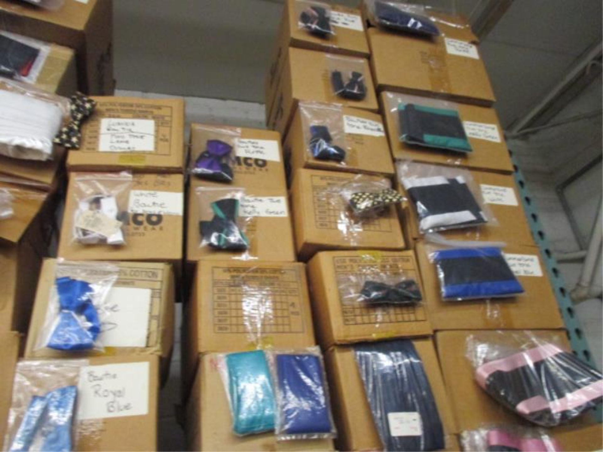 Lot Misc Tux Accessories, Cummerbunds, Bow Ties, Etc. Approx. 58 Boxes, Many Colors & Styles - Image 3 of 4