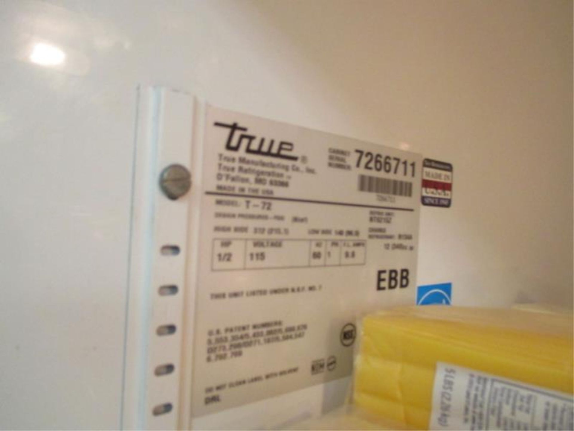 Three Door Reach In Refrigerator by True, Model: T-72, SN: 7266711 - Image 3 of 3
