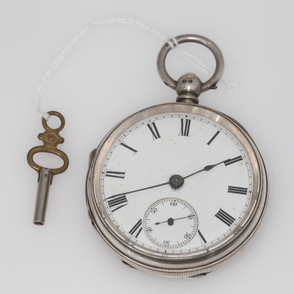 Large Victorian silver Fusee pocket watch