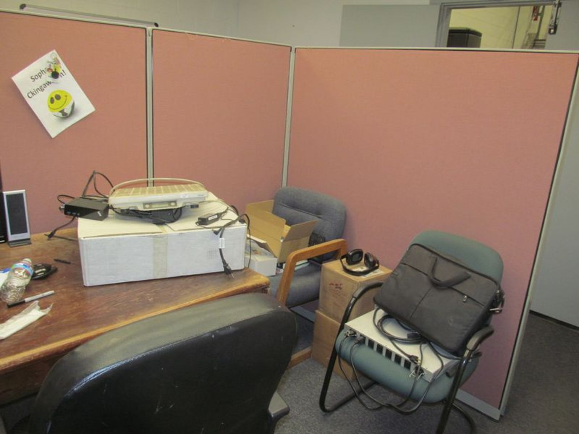 Lot ass't office furnishings; contents of office includes partitions, (2) desks, (6) chairs, (2) - Image 6 of 6
