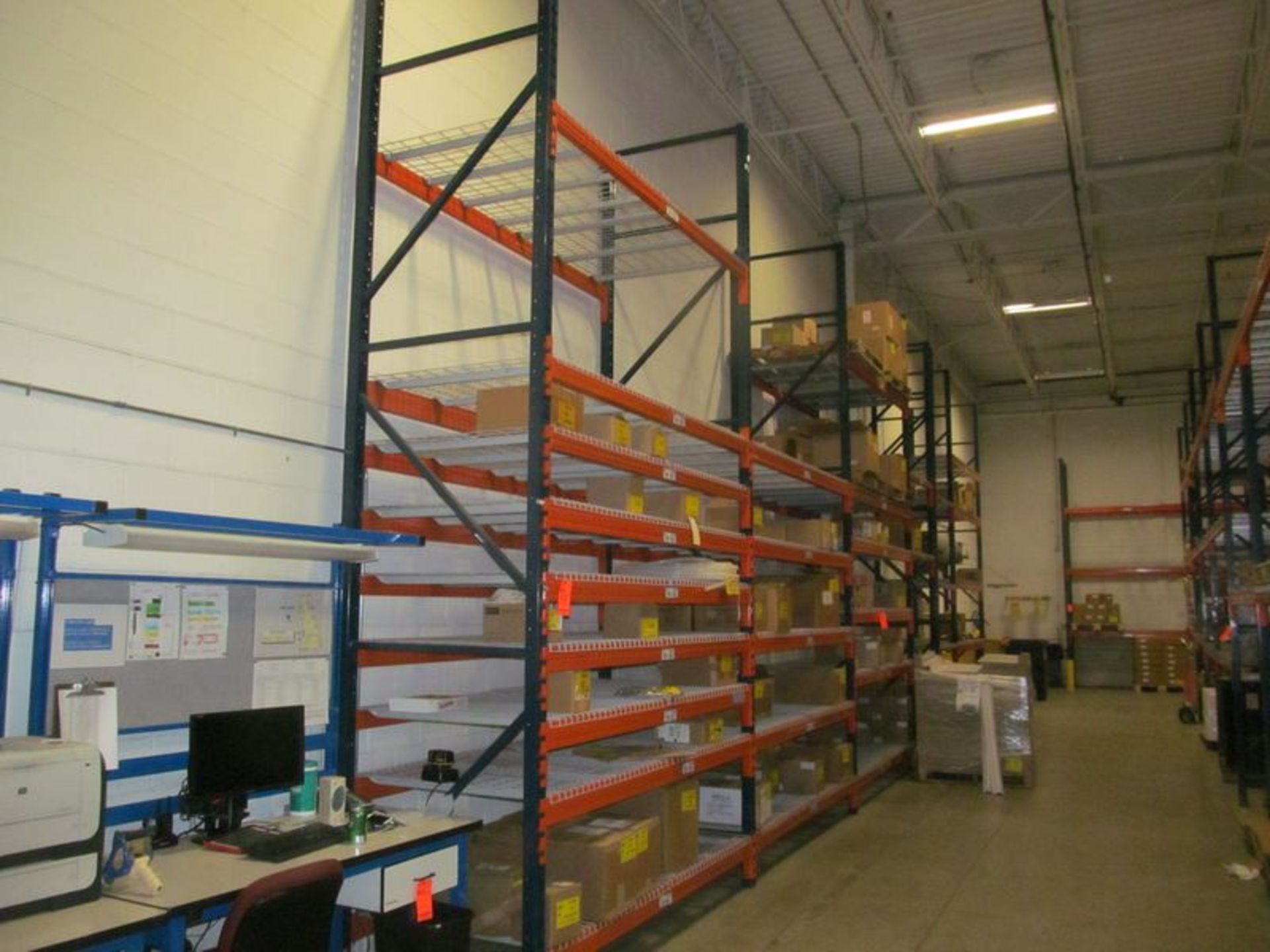 Lot (12) ass't sections pallet rack, all 42"D X 16'H with 3" X 2-1/2" posts, (44) 46" X 42" wire - Image 3 of 7
