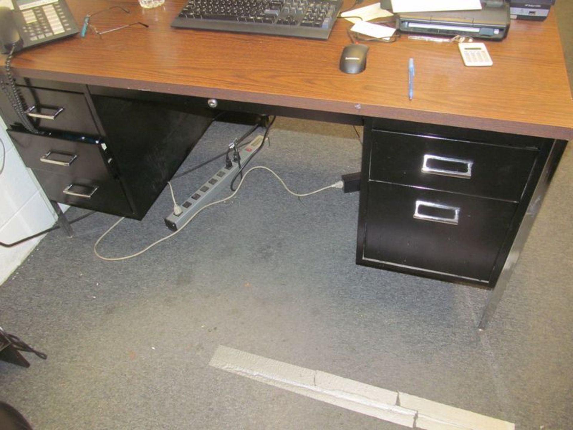 Lot ass't office furnishings; contents of office includes partitions, (2) desks, (6) chairs, (2) - Image 2 of 6
