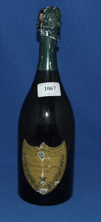 A bottle of Moet & Chandon Dom Perignon Vintage Champagne, 1964