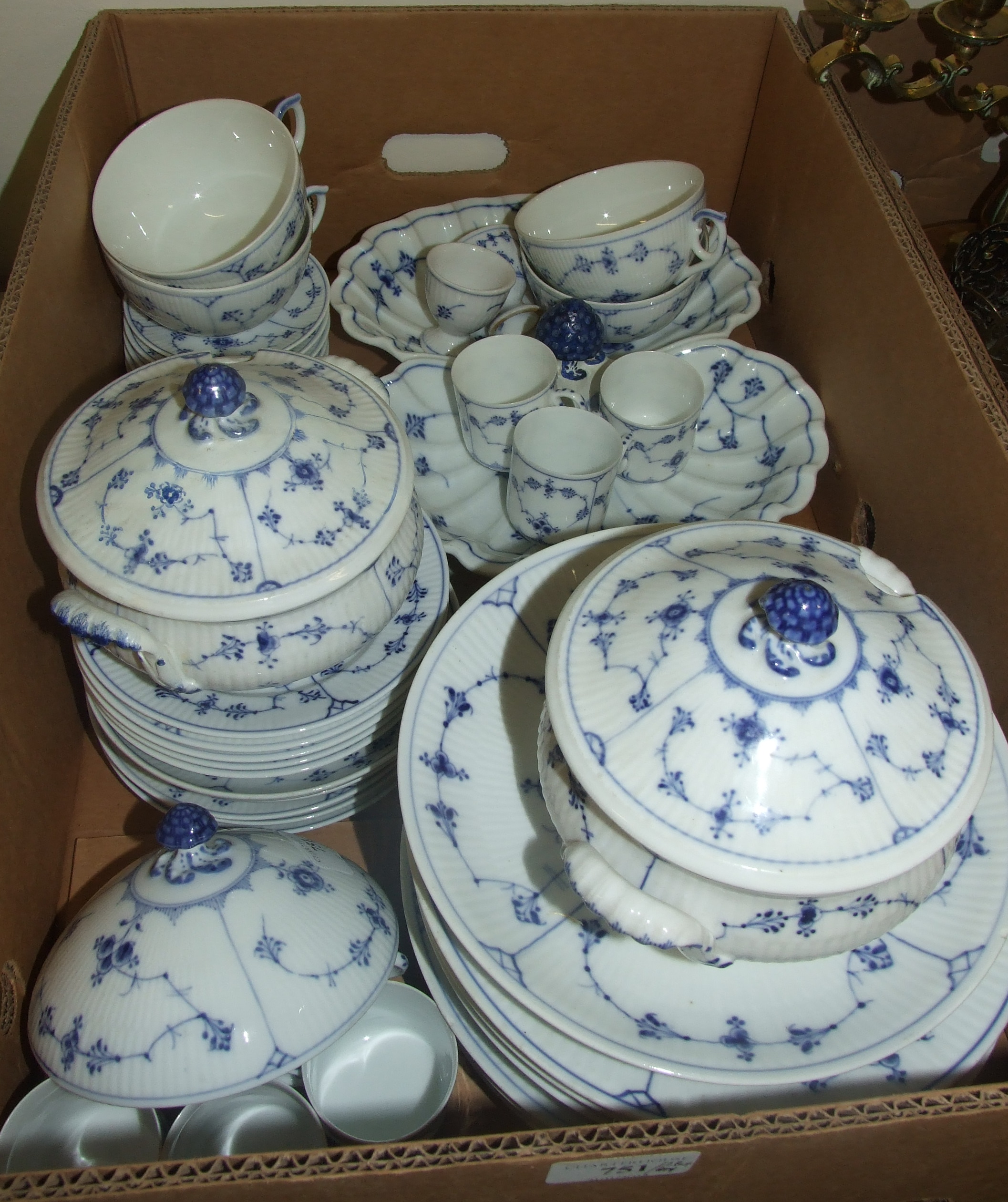 A Royal Copenhagen part dinner, tea and coffee service, a plated bottle stand, and other items (2 - Image 2 of 3
