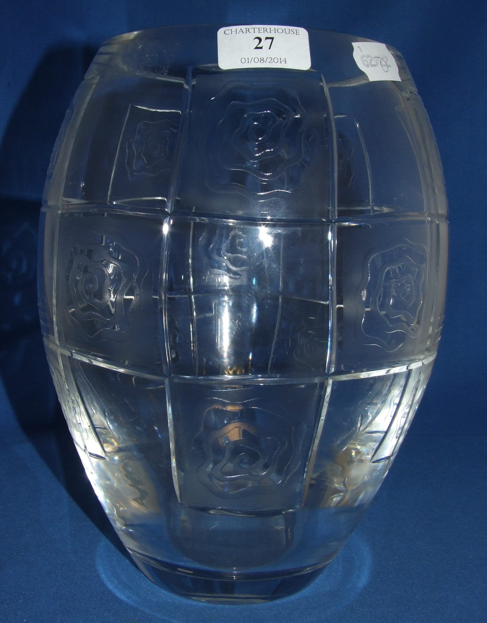 A Stuart glass vase, with spiral decoration, 27 cm high   Condition report  Report by MW

27 cm