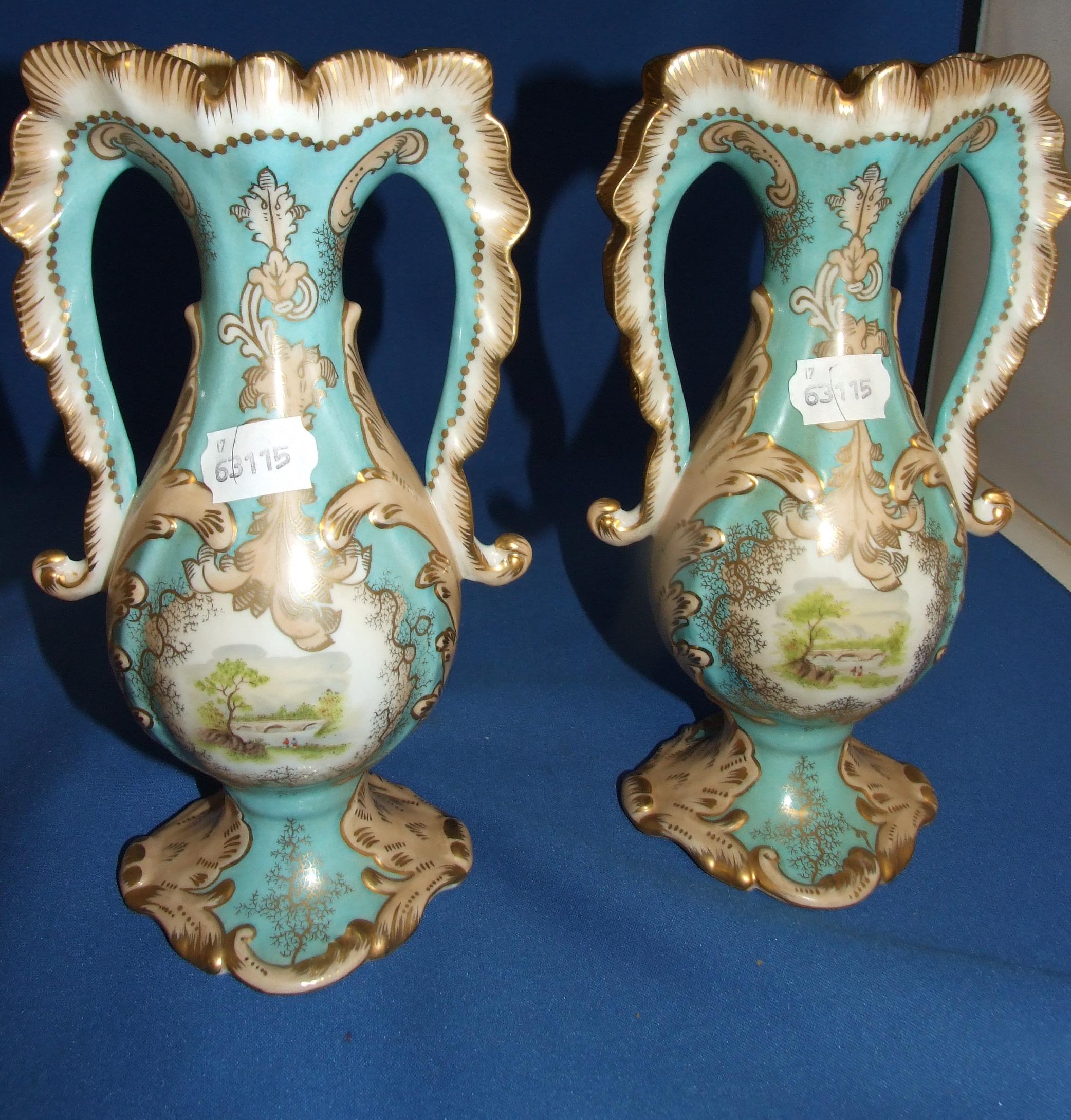 A pair of Victorian style vases, 26 cm high (2)