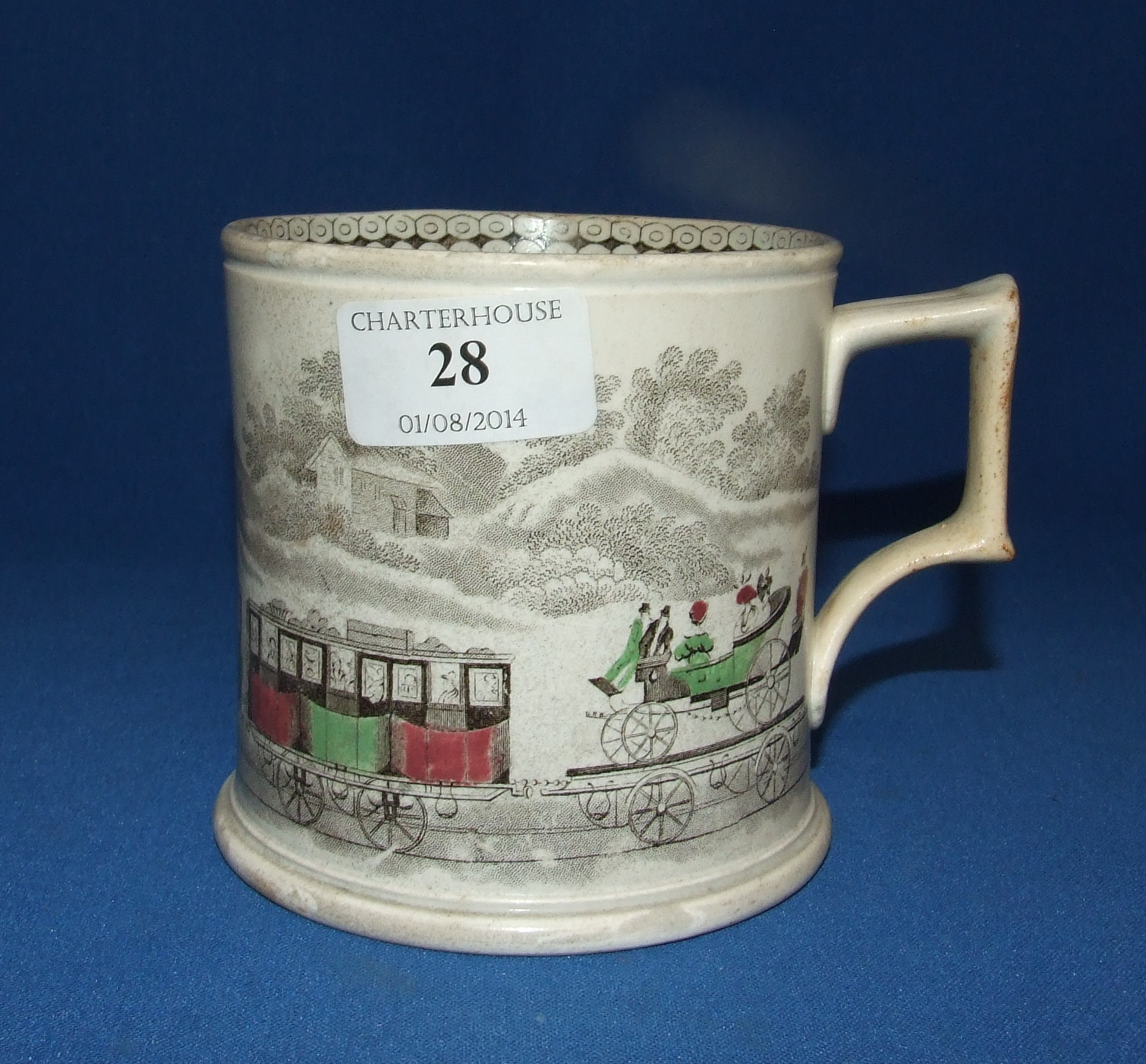 A Victorian John & Robert Godwin Railway mug, 10.5 cm high