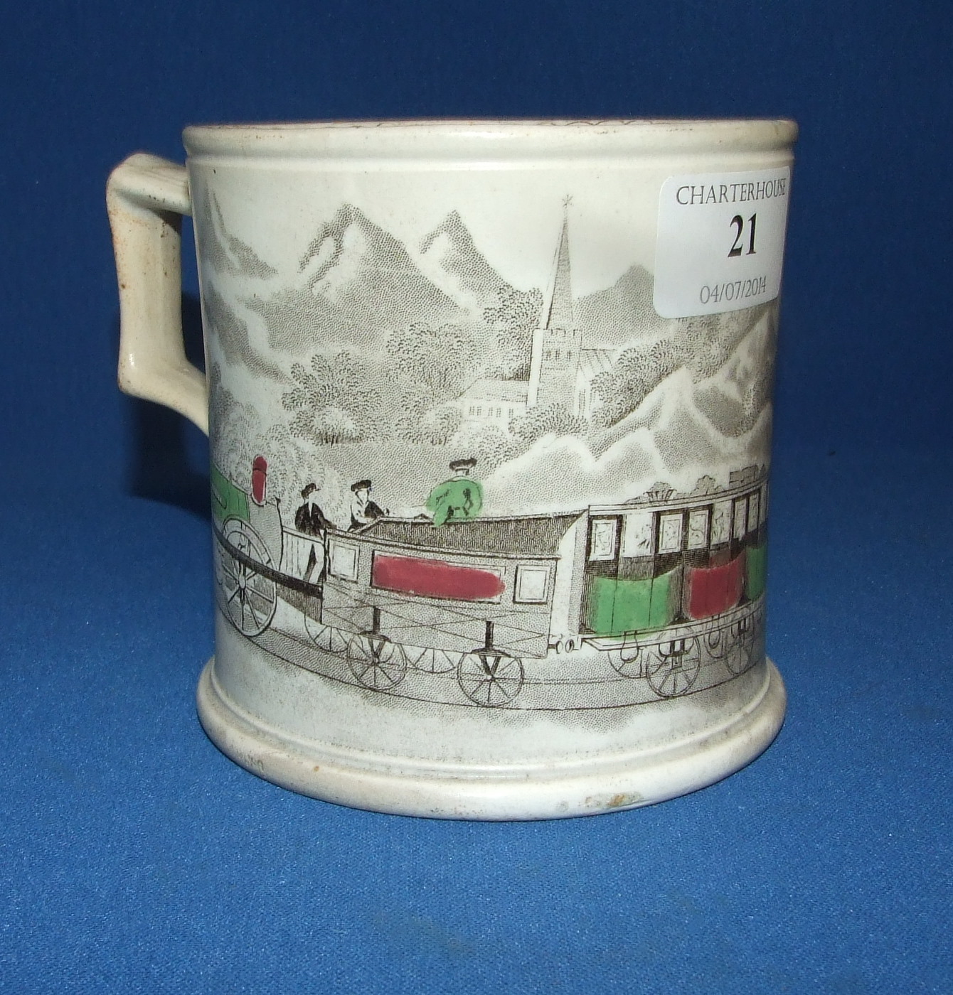 A Victorian John & Robert Godwin Railway mug, 10.5 cm high