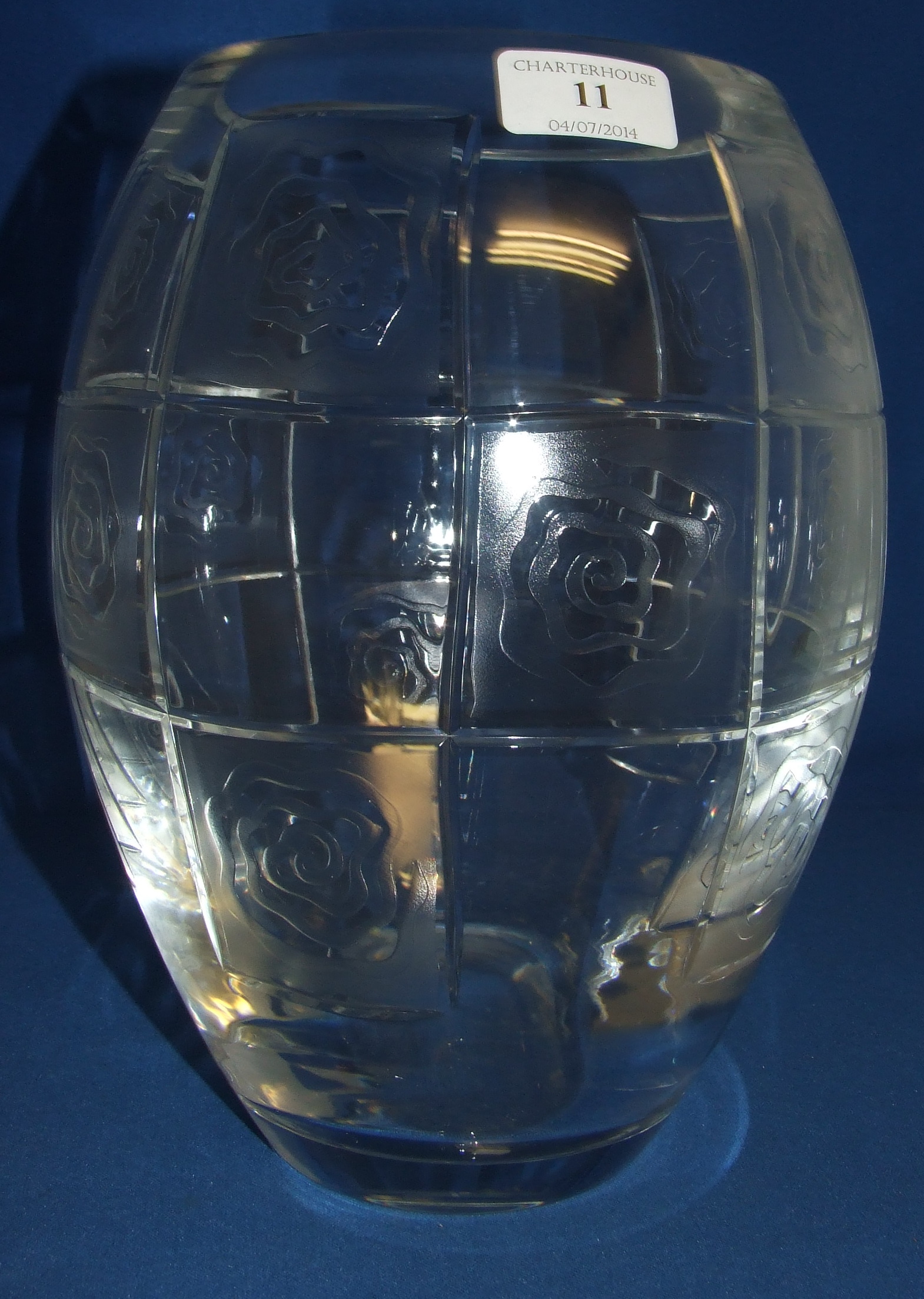 A Stuart glass vase, with spiral decoration, 27 cm high