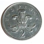 A rare cupro nickel 2p, 1997, approx. 6.9 g