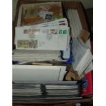 Assorted stamps and first day covers, loose and in albums (box)