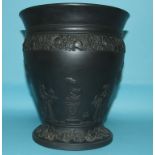 A Wedgwood 200th Anniversary black basalt vase, 19.5 cm high Report by NG  Some surface rubbing