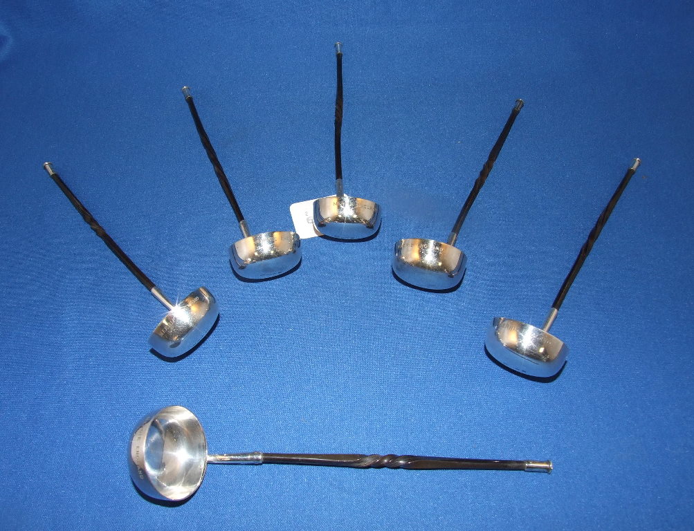 Six silver plated toddy ladles (6)