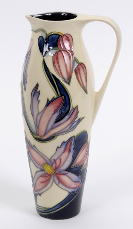 A Moorcroft pottery Wyevale pattern ewer, the base signed Philip Gibson and numbered 270, 27 cm high