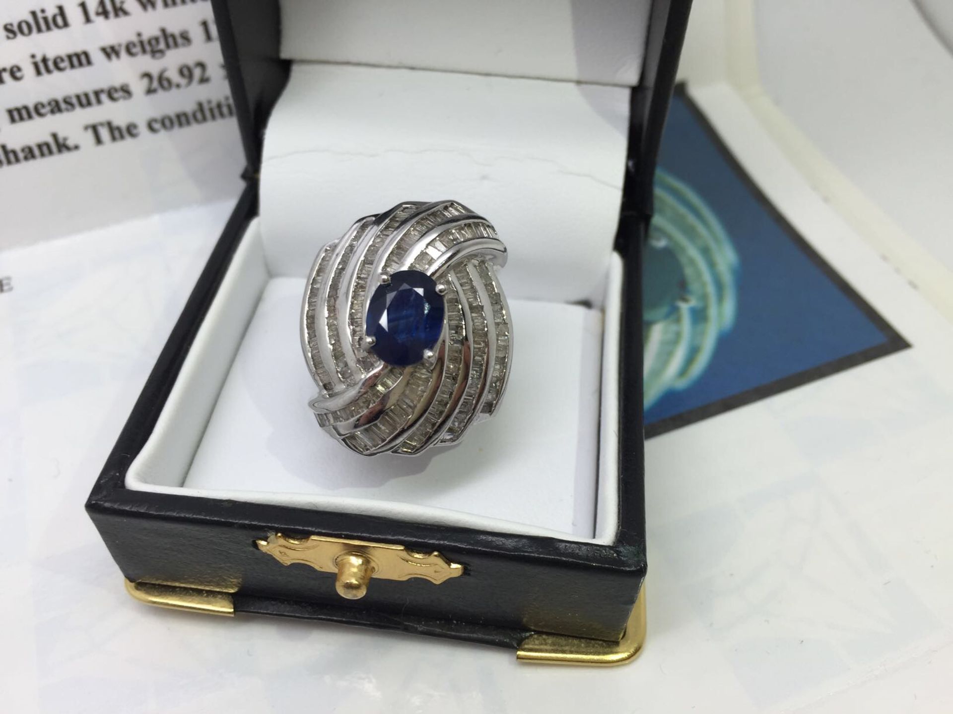 STUNNING 5.05 CARAT DIAMOND & SAPPHIRE RING WITH $52,015 APPRAISAL - Image 9 of 14