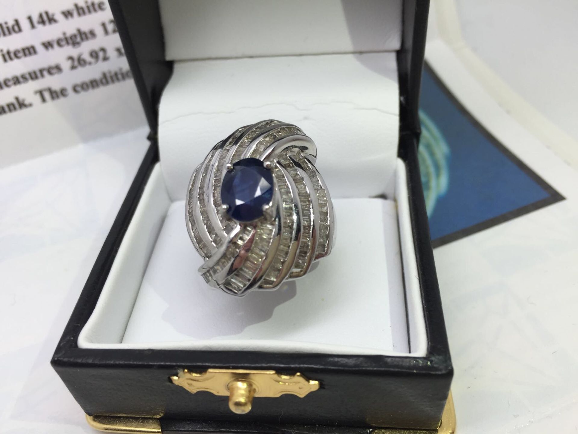 STUNNING 5.05 CARAT DIAMOND & SAPPHIRE RING WITH $52,015 APPRAISAL - Image 12 of 14