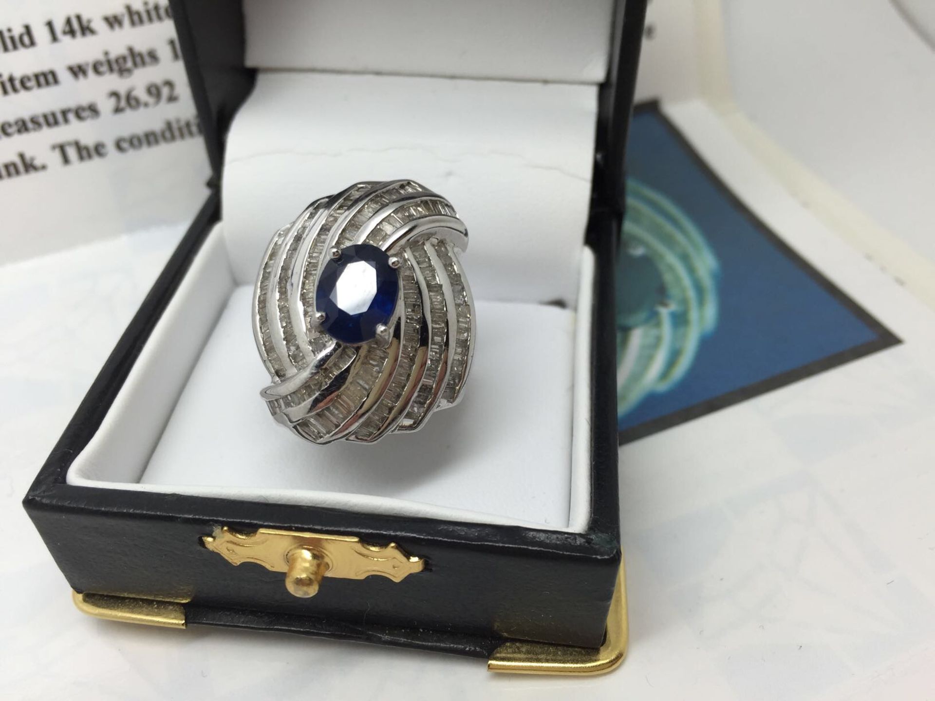 STUNNING 5.05 CARAT DIAMOND & SAPPHIRE RING WITH $52,015 APPRAISAL - Image 6 of 14