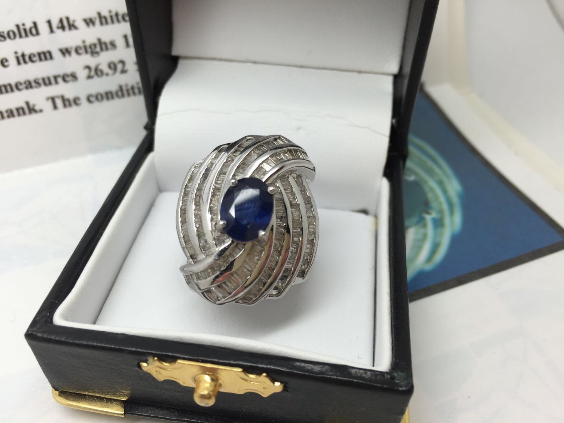 STUNNING 5.05 CARAT DIAMOND & SAPPHIRE RING WITH $52,015 APPRAISAL - Image 14 of 14