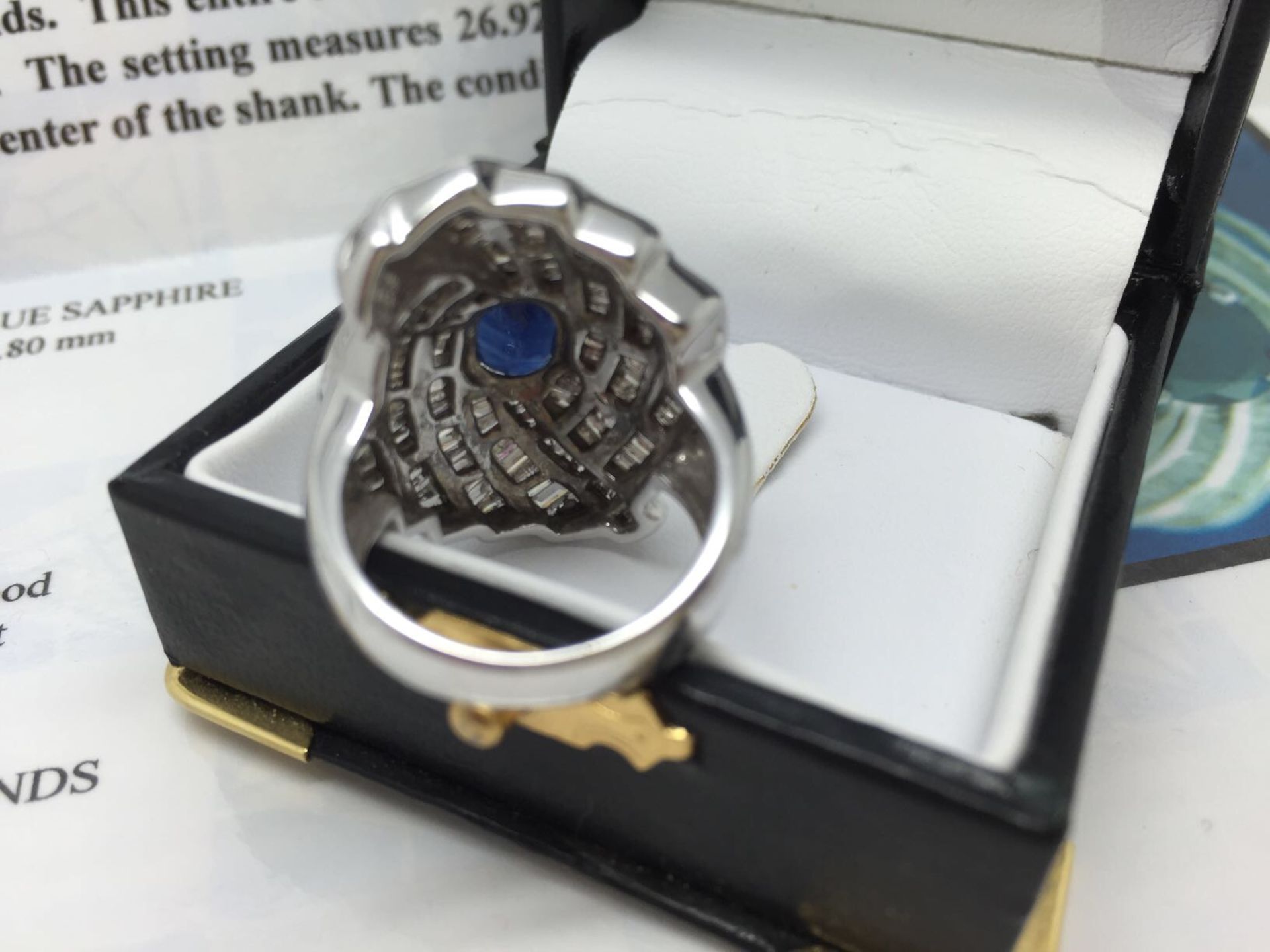 STUNNING 5.05 CARAT DIAMOND & SAPPHIRE RING WITH $52,015 APPRAISAL - Image 11 of 14