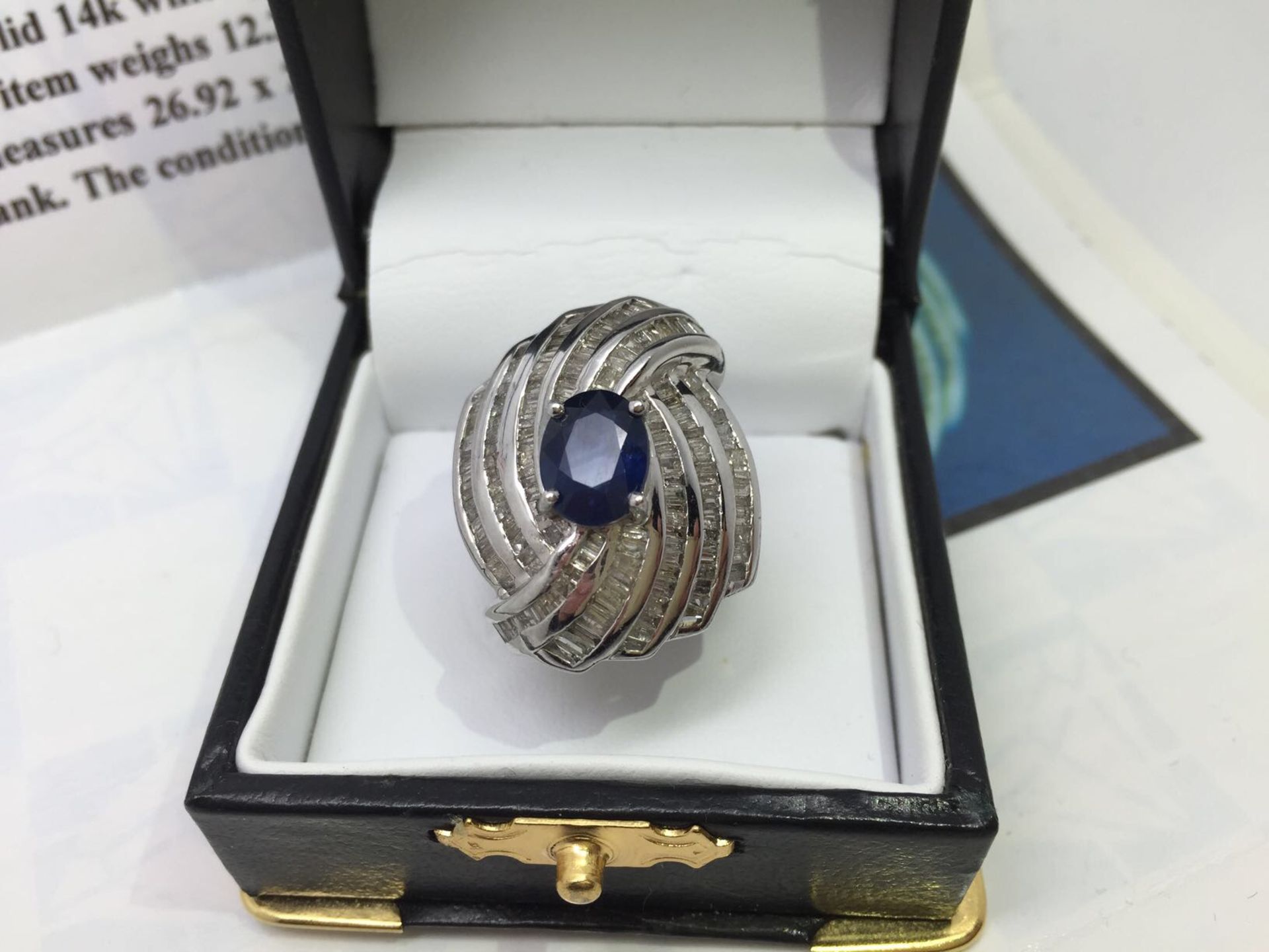 STUNNING 5.05 CARAT DIAMOND & SAPPHIRE RING WITH $52,015 APPRAISAL - Image 13 of 14