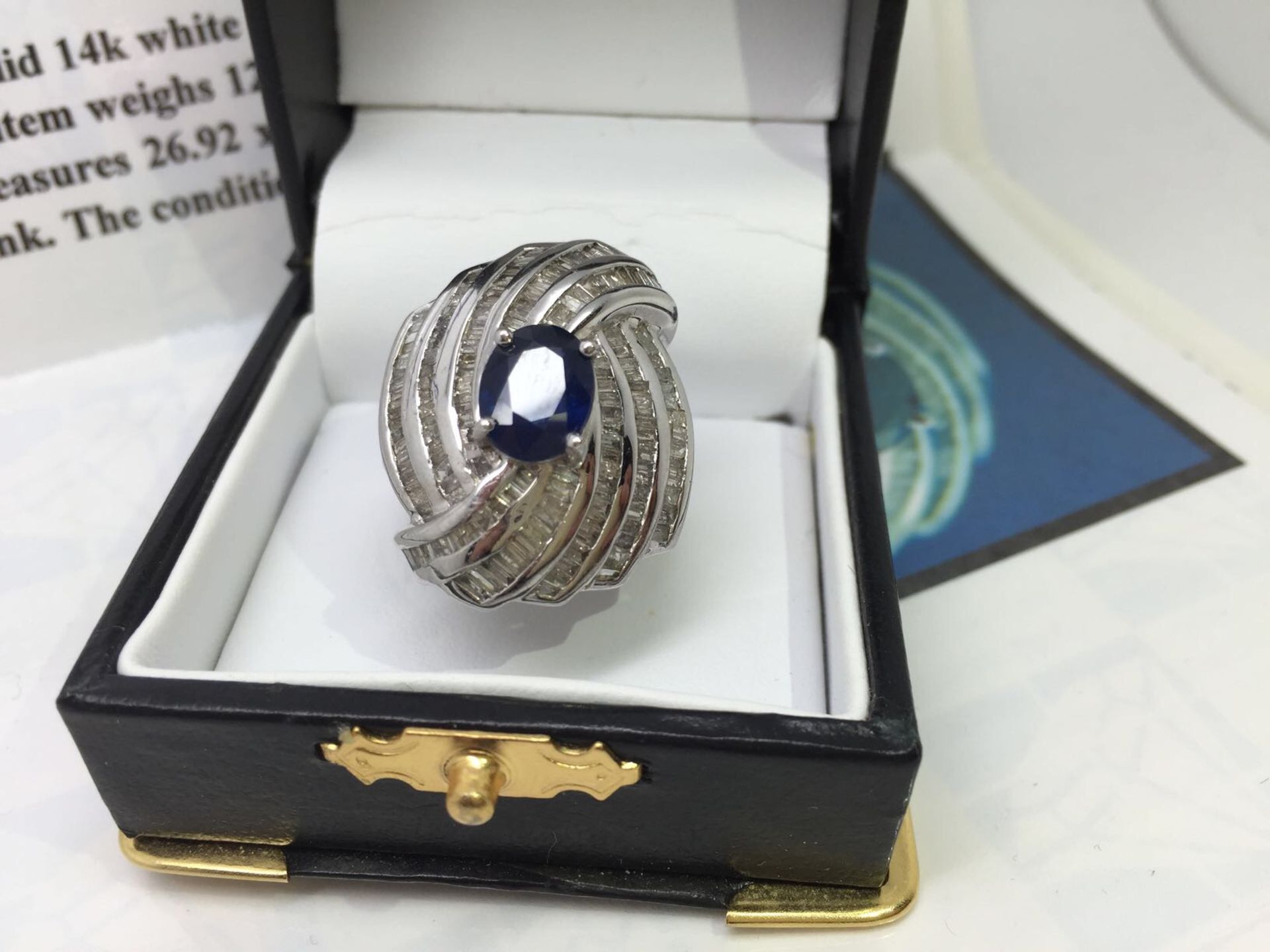 STUNNING 5.05 CARAT DIAMOND & SAPPHIRE RING WITH $52,015 APPRAISAL - Image 10 of 14