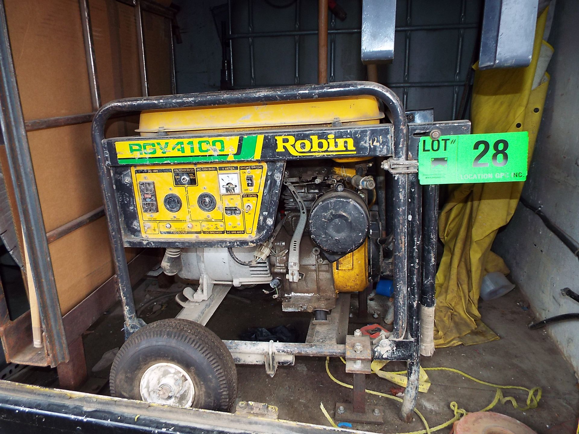 ROBIN RGV100 PORTABLE GAS POWERED GENERATOR, S/N, N/A