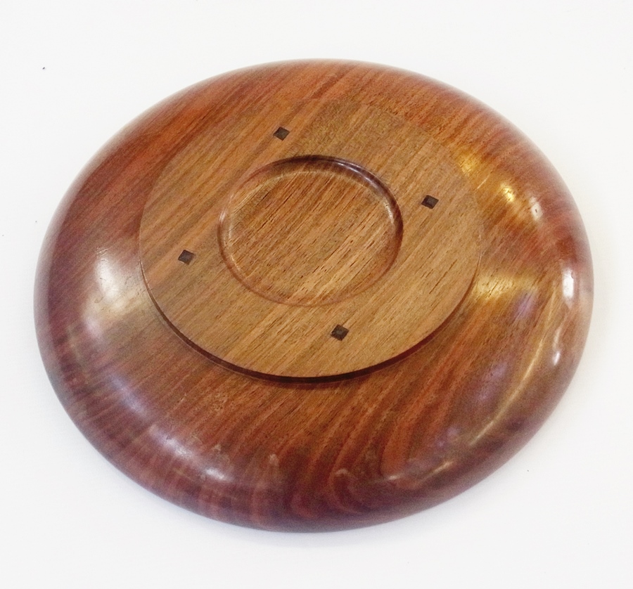 A walnut bowl by Kenneth Desmond Lampard, Cotswold School, 30cm in diameter - Image 2 of 2