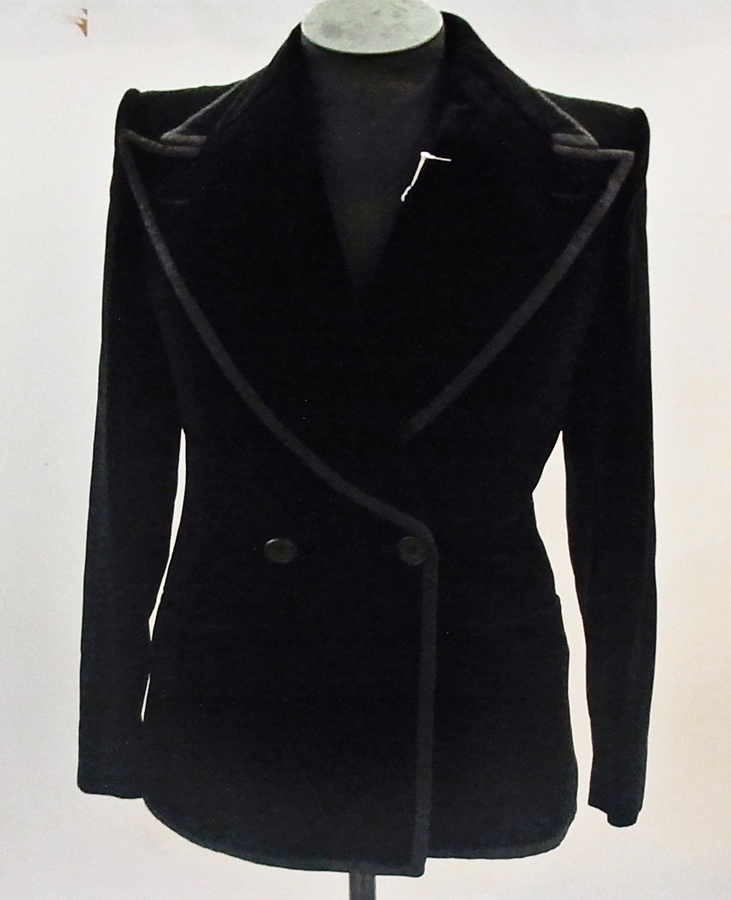 A 1960's Gentleman's black velvet jacket believed to be made for Elton John, with extremely wide