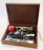 A quantity of assorted wristwatches, glove stretchers, etc. (1 box)