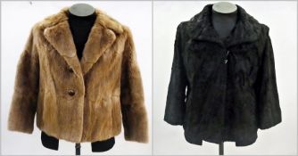 A short musquash jacket and a black Persian lamb jacket (2)