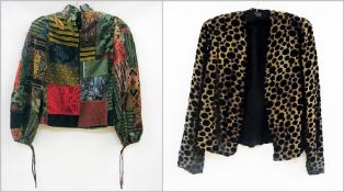 A Catherine Buckley patchwork top and a black gold spotted jacket (2)