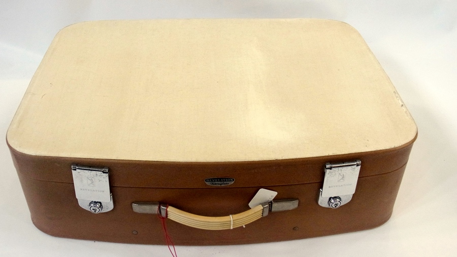 A large Revelation fibreglass suitcase together with another Revelation suitcase (2)