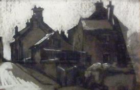 Pastel and charcoal drawing
Donald Bosher (1912-1977) 
Village street scene - Leicestershire