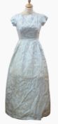 1950's evening dress, pale blue with ribbon detail to reverse