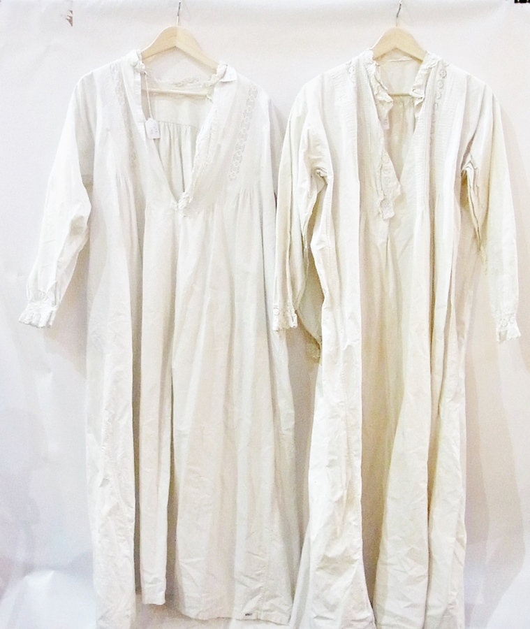 Two Victorian cotton nightdresses (2)