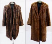 Two vintage fur coats, one squirrel the other musquash (2)