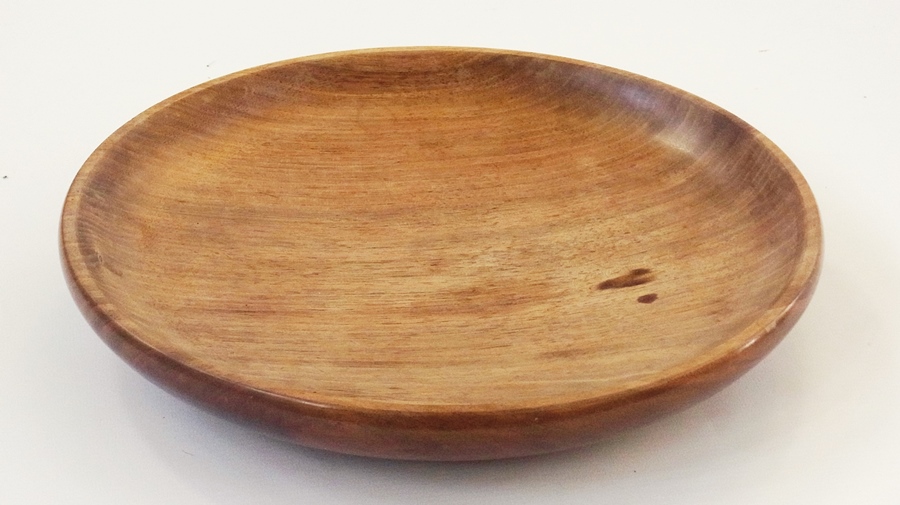 A walnut bowl by Kenneth Desmond Lampard, Cotswold School, 30cm in diameter