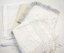 A quantity of drawn thread, crocheted and embroidered table and bedlinen (1 box)