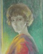 Pastel drawing
Eve Disher (1984-1991) 
Head and shoulder portrait of young woman in sideways pose,